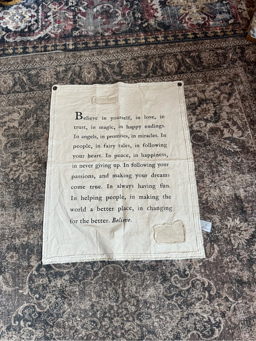 Sugarboo & Co. “Believe” 100% Cotton Inspirational Wall Hanging Banner
